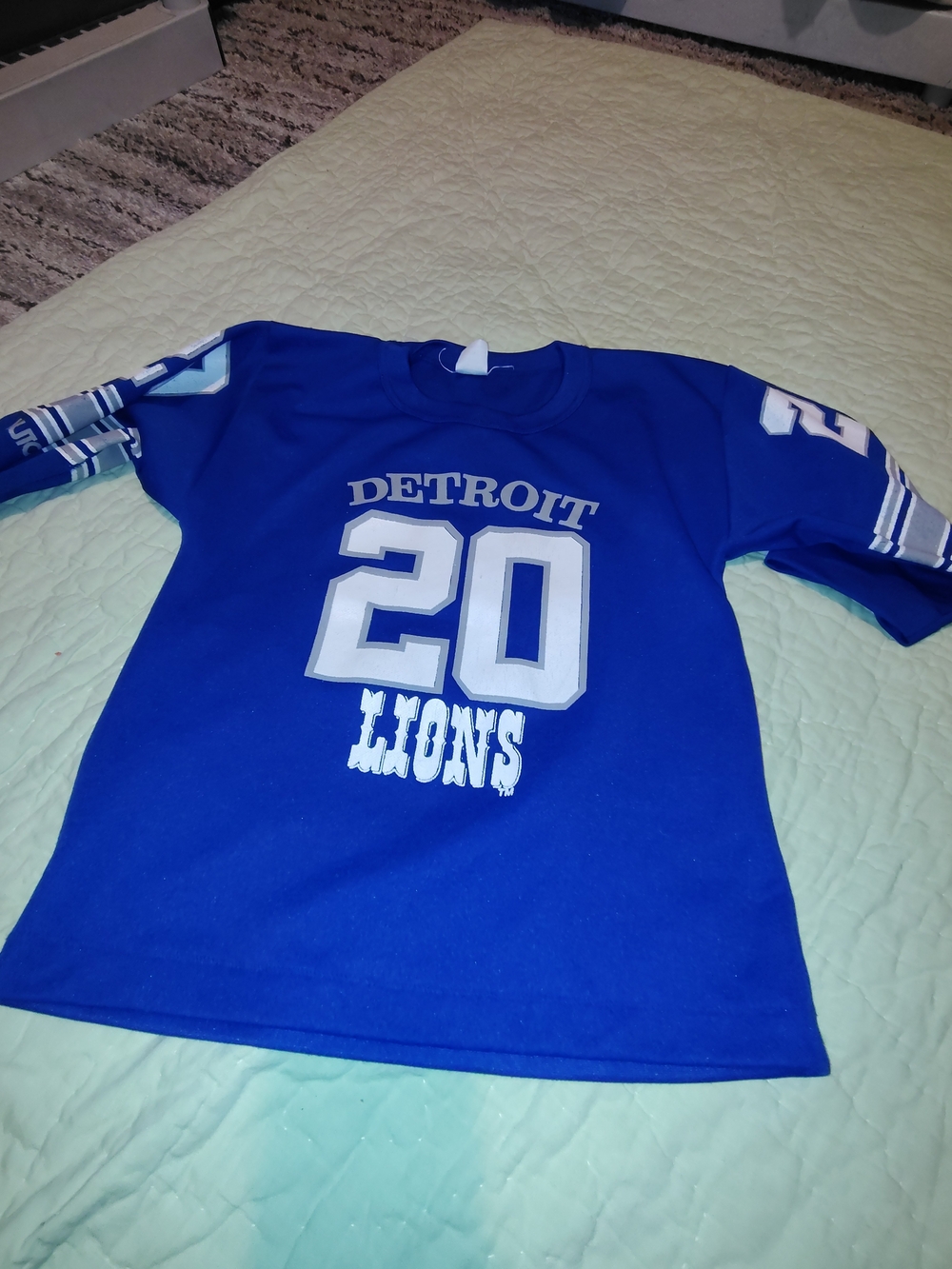 Hutch Kids Royal Blue Detroit 20 Lions Jersey Tee